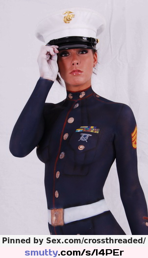 #bodypaint#hat#uniform#uniformgirl#military#marine