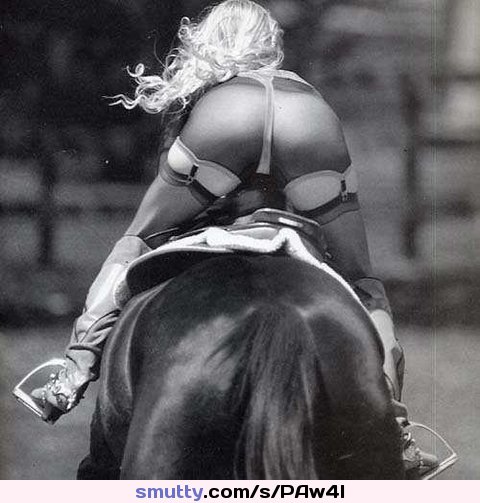 #horsey#horsewoman#horseygirl#BlackAndWhite#ass#butt#saddle#stirrups#horse#blonde#riding#outdoors