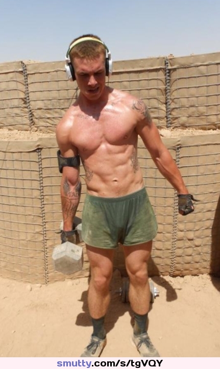 #adonis #hotabs #muscle #military #music #sweaty #desert #shorts #boots