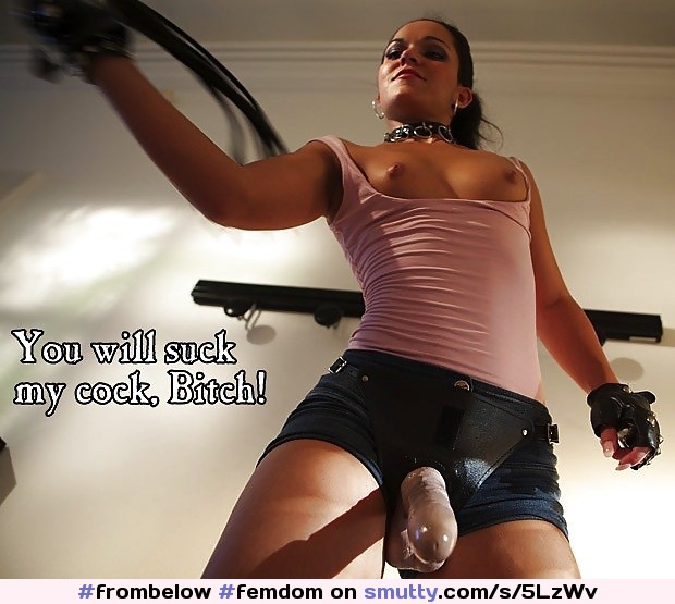 #femdom #strapon #caption #pov #whip #frombelow
