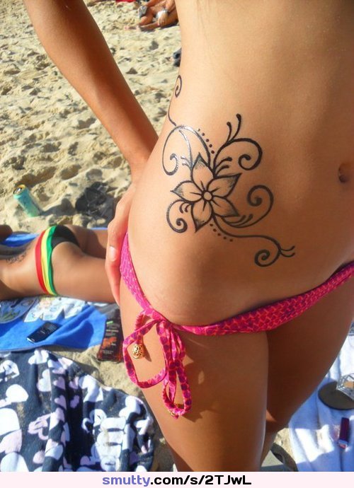 #tattoo #teen #bikini #beach #tanline #mound #ass #smoothskin