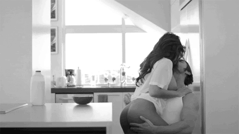 #gif #BlackAndWhite #kitchen #bottomless #sexy #firmass #stroking #Morningsex #busty #bigtits #brunette #kissing #intense #passionate