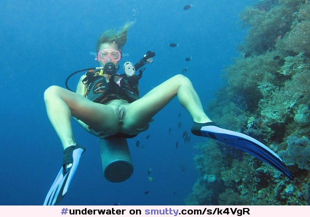 #Bottomless #pussy #spread #wet #scubadiving #water #ocean