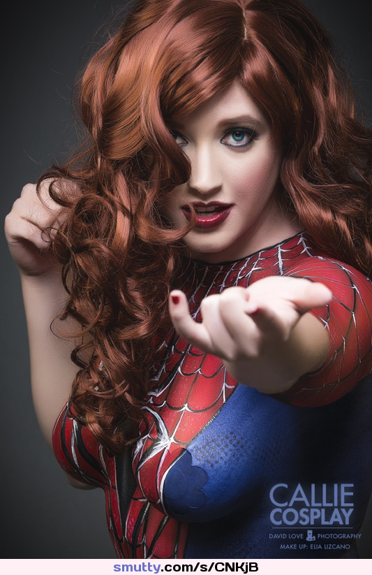 #redhead #cosplay #bodypaint #pasties #spiderman
