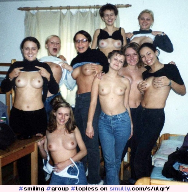 #group #topless #smiling