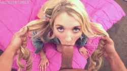 #gif #blowjob #blonde #pigtails #holdinghair #eyecontact
