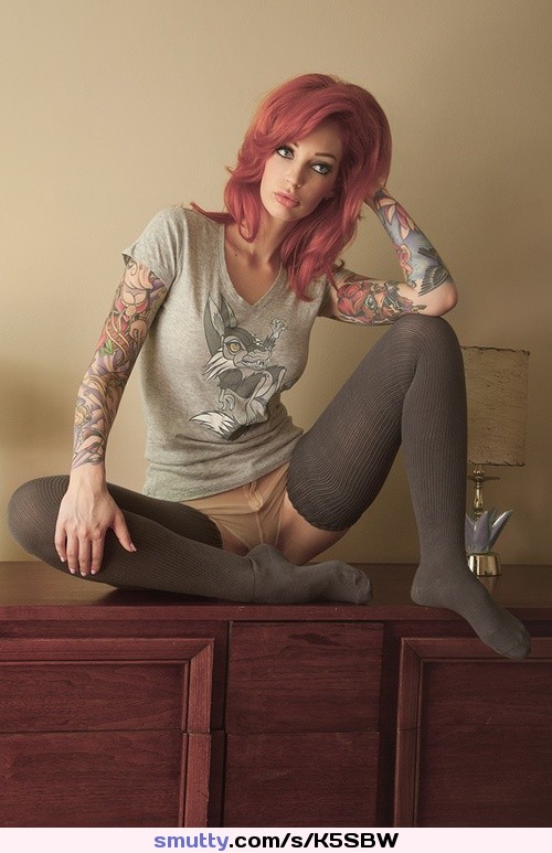 #redhead #curls #eyeliner #cocksuckinglips #brighteyes #tattoos #tshirt #panties #thighhighs #stockings #socks #longlegs #proshot #counter