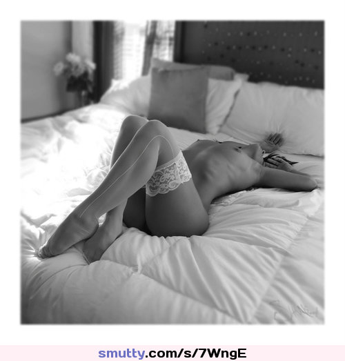 #sexy #stockings #bed #BlackAndWhite