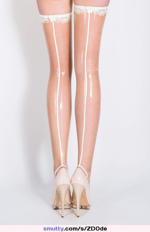 #transparent #latex #stockings #heels