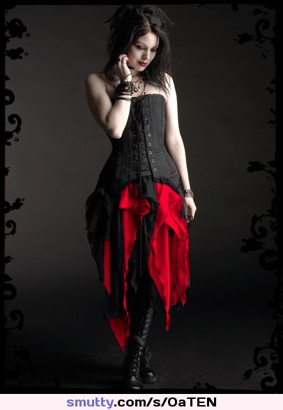 #lovely .........#sexy #goth #corset #boots #red #pale #brunette #beautiful #gorgeous #beauty  #eyes ...........#tele