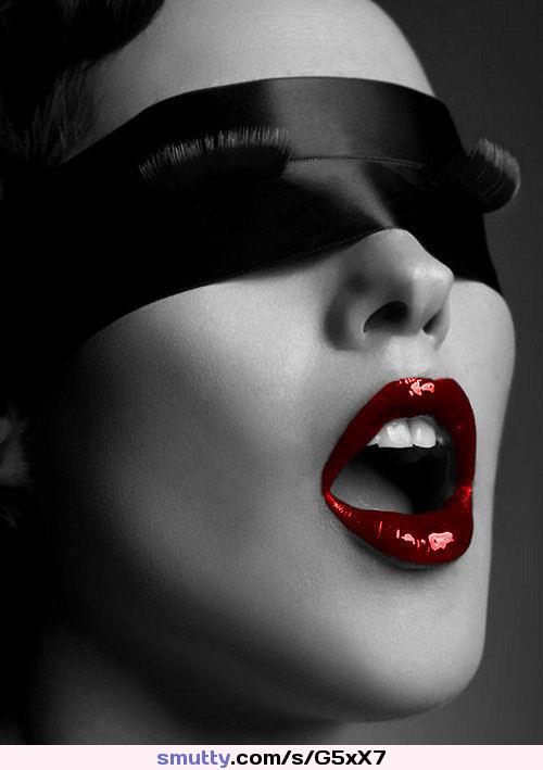 Very #sexy .....3lovely #eyelashes #blinfold #erotic #lips #red #beauty #shiny .....#tele