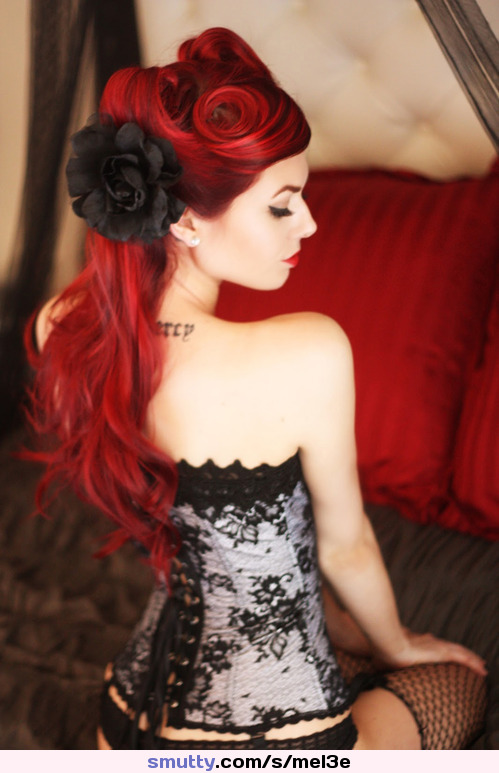 #dangerouslysexy ...#sexy #pale #redhead #corset #lingerie #goth #flowersinherhair #beauty #lovely #tattoo ...#tele