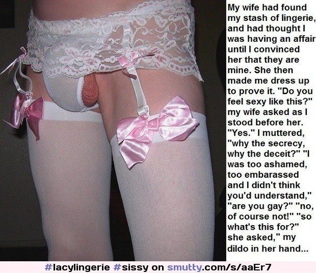 #sissy #caption #panty #lingerie #stocking #whitelingerie #whitepanty #sexy #husband