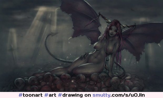 #drawing #demon #wing #horns #devil