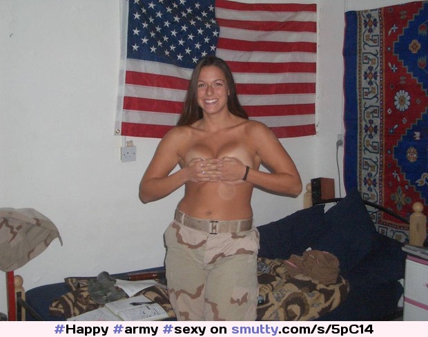 #Army #Sexy #Soldier #Topless #Flag #Cute  #SMile #Deployed #Deployment #American  #America #HandBra #uniform #Smiling #Happy