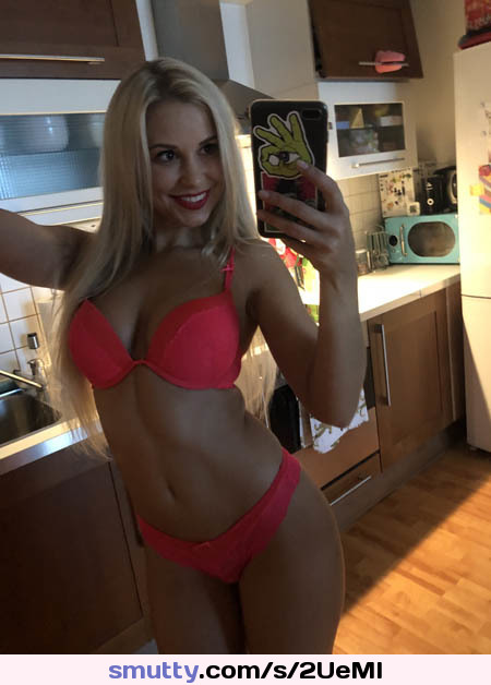 #blonde #tinywaist #perkytits #selfie #hottie #gorgeous #fit #collegeslut #cumslut #sheneedscock #nn #redlips #matching #lingere #sexy