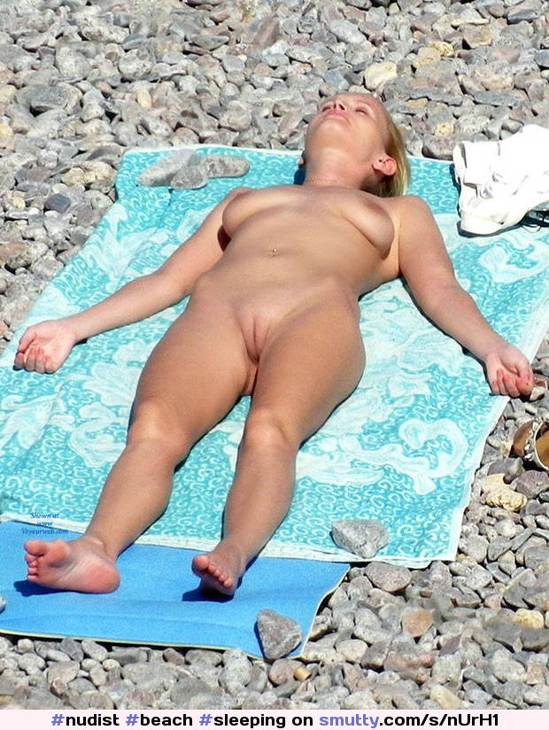 #nudist #beach #sleeping #tanning #shaved #exposed #outdoor
