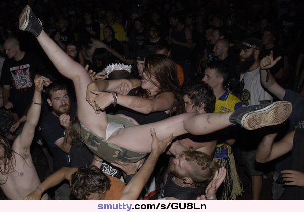 #crowdsurf #crowdsurfing #fingered #gropedinpublic #strangers #legsspread #legsapart #punk #slut #concert