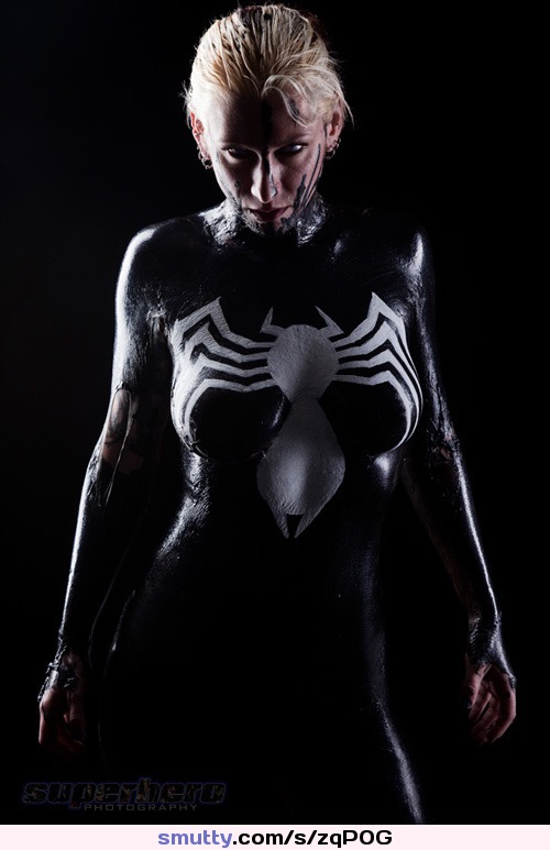 #sexy #cosplay #spiderman #venom #tattooed