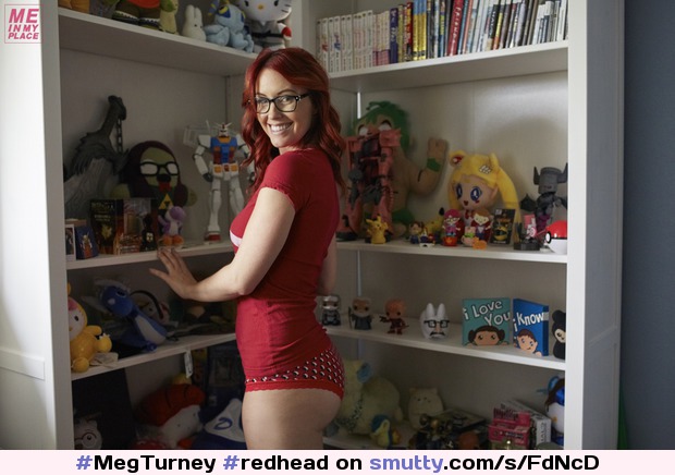 #MegTurney in the new Me in My Place set. #redhead #panties #nipples #glasses #nerd #bigbutt