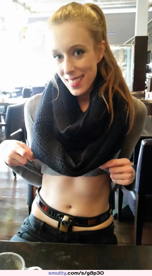 Just because she's belted doesn't mean she can't have a tea now and then :D #femalechastity #inpublic #nonude #whipsfavs
