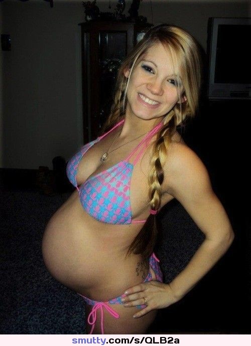 #brunette #pigtails #bred #pregnant #smiling #nonnude #bikini