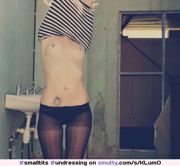 #smalltits #undressing #skinny #ribs #tattoo #hipbones #pale #leggings #panties