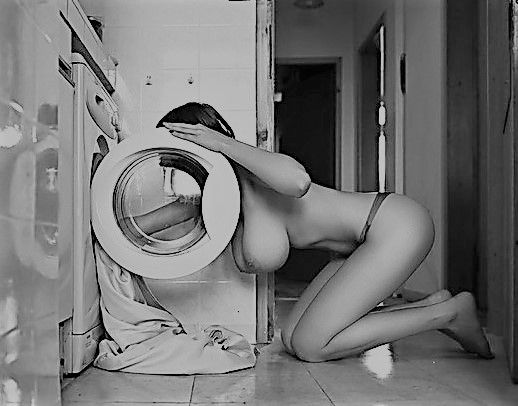 #blackandwhite #erotic #thong #laundry     i always do laundry, dressed just like this