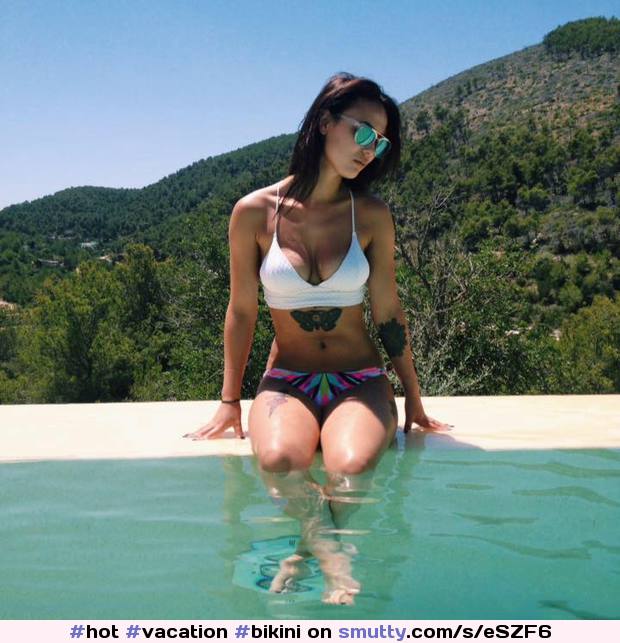 #hot#vacation#bikini#sunglasses#TattooBeautys#tattoo#bigtits#swimmingpool#wanttofuckher