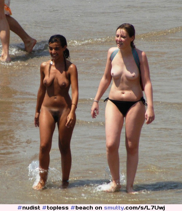Nudist teen at beach with topless friend #nudist #topless #beach #candid #amateur #naked #teens #toplessbeach #cute #boobs #tits #voyeur