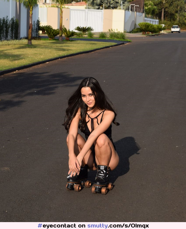 #eyecontact, #mischeavious, #athletic, #rollergirl, #longhair, #nonnude, #outdoors