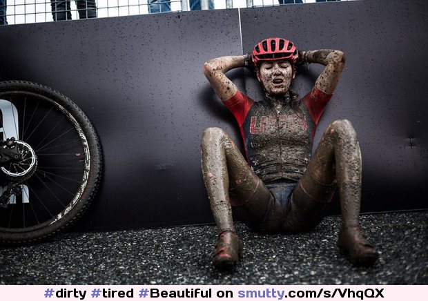 Bikergirl worked hard. #dirty #tired #Beautiful