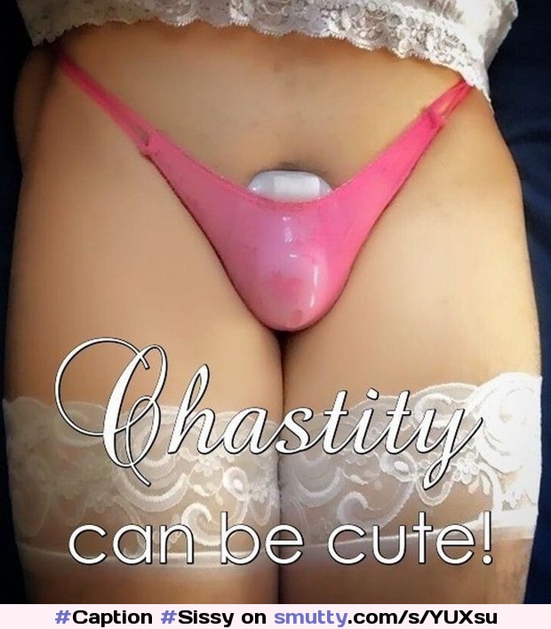 #Caption #Sissy #SissyCaption #Chastity #Caged #Stockings #Lace