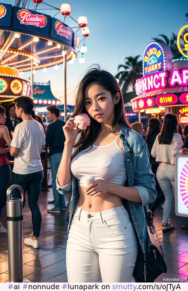Asian Girl at the Luna Park #ai #nonnude #lunapark #asian #bustyboobs