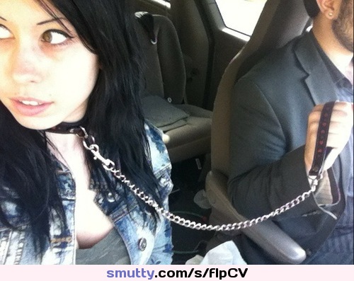 Go for a ride?  #collar #collared #leash #leashed #leashandcollar #submissive #car #driving