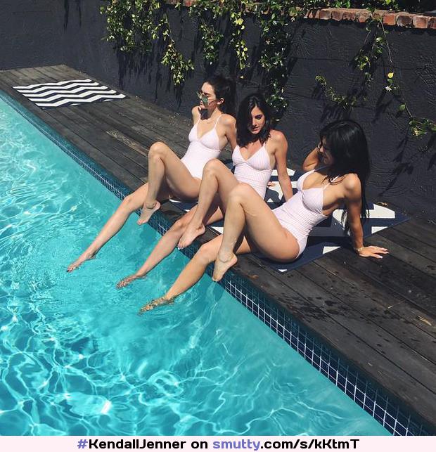 #KendallJenner #KylieJenner #bffs #girlfriends #bathingsuit #nicetits #legs #hips #pool #poolgirls #iwanttofuckallthree #makesmycockhard
