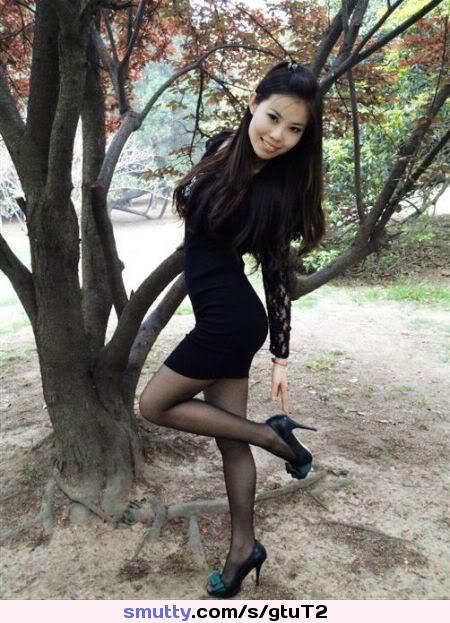 #nonnude#sexy#hot#posing#smile#blackdress#heels#asian#skinny#Photogenic#cutegirl#legup#fashion#sexylegs#Stockings#archedback#hairdown#sweet