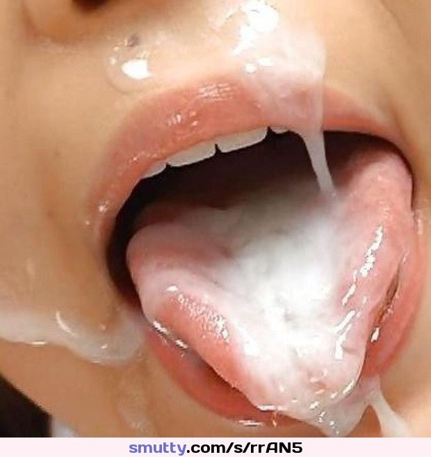 Semen in mouth of nude girl