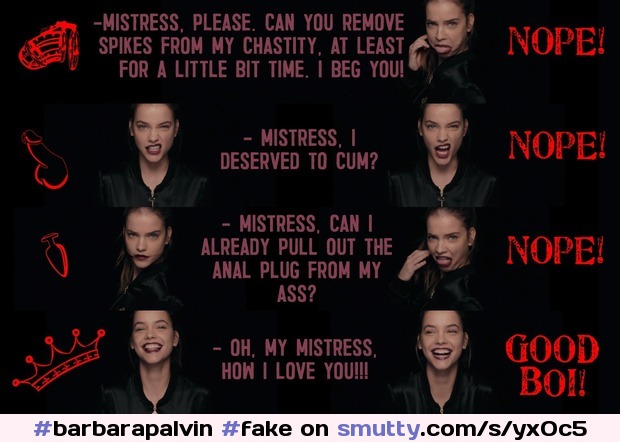 #barbarapalvin #fake #sexslave #mistress #cuckold #bbc #chastity #caption #femdom #cum #analplug #spikes #hood #havefun