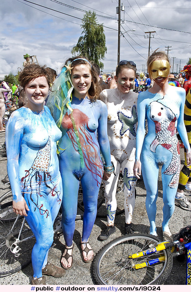 #public #outdoor #festival #smile #smiling #bodypaint #bike #bicycle #cyclerotica