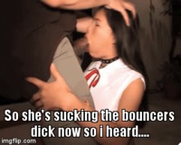 So she's sucking the bouncers dick now so i heard.... #captions#storyline#hot#asian#blowjob#gif