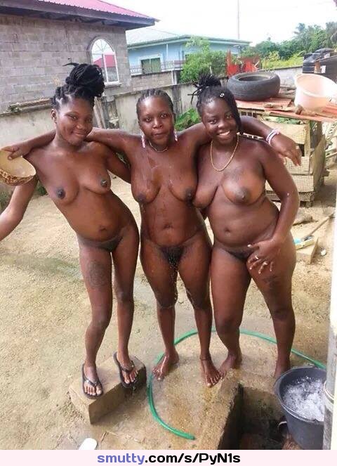 #nude #naked #black #ebony #tits #outdoor #outside #shower #public #exhibitionist #barefoot #wet #nipples