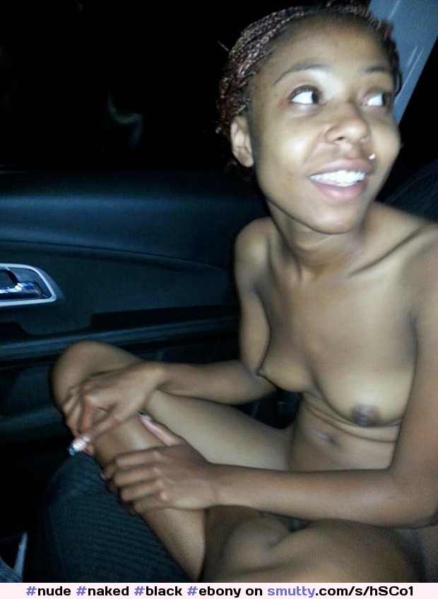 #nude #naked #black #ebony #public #nudist #exhibitionist #car #dare #skinny