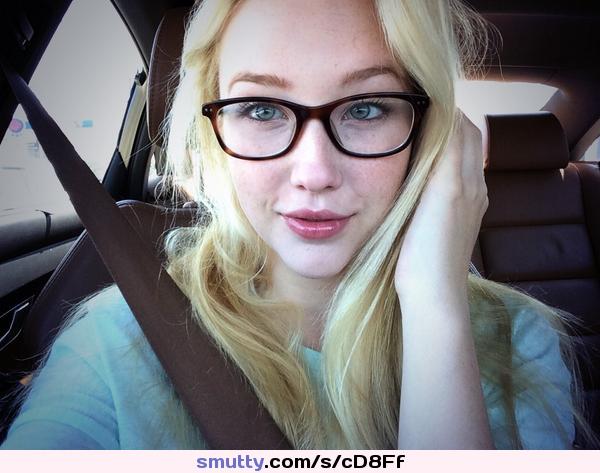 #samantharone #blonde #blueeyes #nonnude #nonude #glasses #car #beautiful #pale #teen #smiling #blush #blushing #godess #provocative