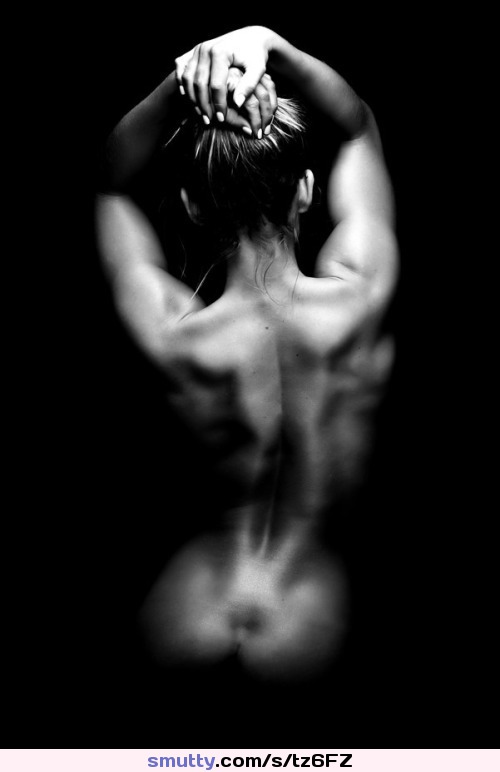 #gorgeous #backside #contrast #blackandwhite #slim #slender #strong #shoulders #neck #bun #spine #ass #greatass #dimples #photography