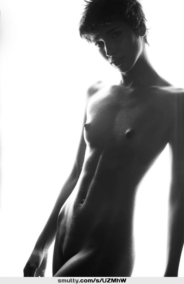 Leticia by Claudio Vignola #gorgeous #slim #slender #blackandwhite #smalltits #nipples #eyecontact #shorthair #androgynous #waist #hipbones