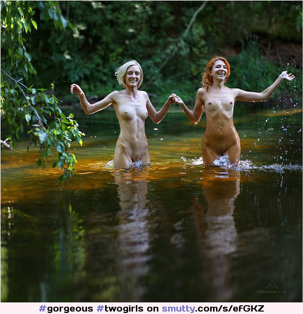 bathers 2 by 12355 #gorgeous #twogirls #naturist #skinnydipping #smile #slim #slender #smalltits #defined #fun #flatstomach #friends #ginger