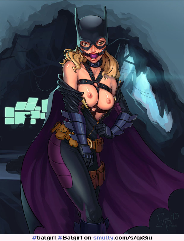 #batgirl #Batgirl #BatGirl #gag #gagged #ballgag #blond #superhero #superheroine #eyecontact #drawing