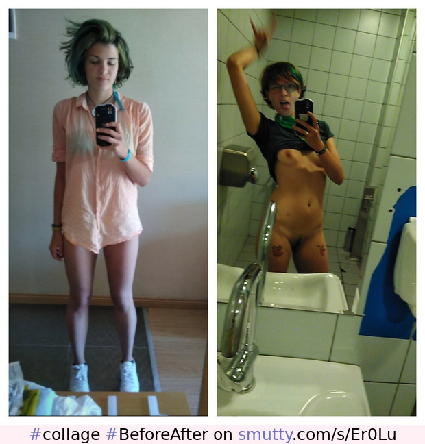 #collage #BeforeAfter #dressednude #clothedunclothed #onoff #tits #hot #selfie #webslut