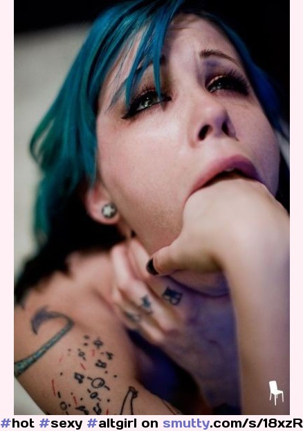 #hot#sexy#altgirl#altporn#submissive#fucktoy#choking#gagging#onknees#lookingup#tattoos#bluehair#DyedHair##properwhitehoe